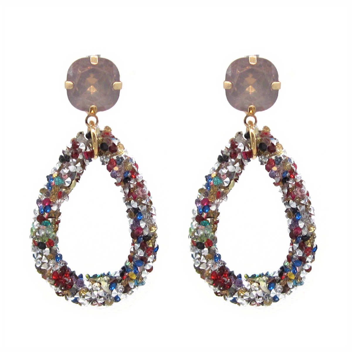 Retro Boho Rhinestone Dangle Earrings